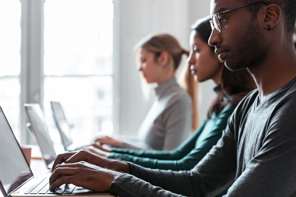 Delegates on an IT training course.